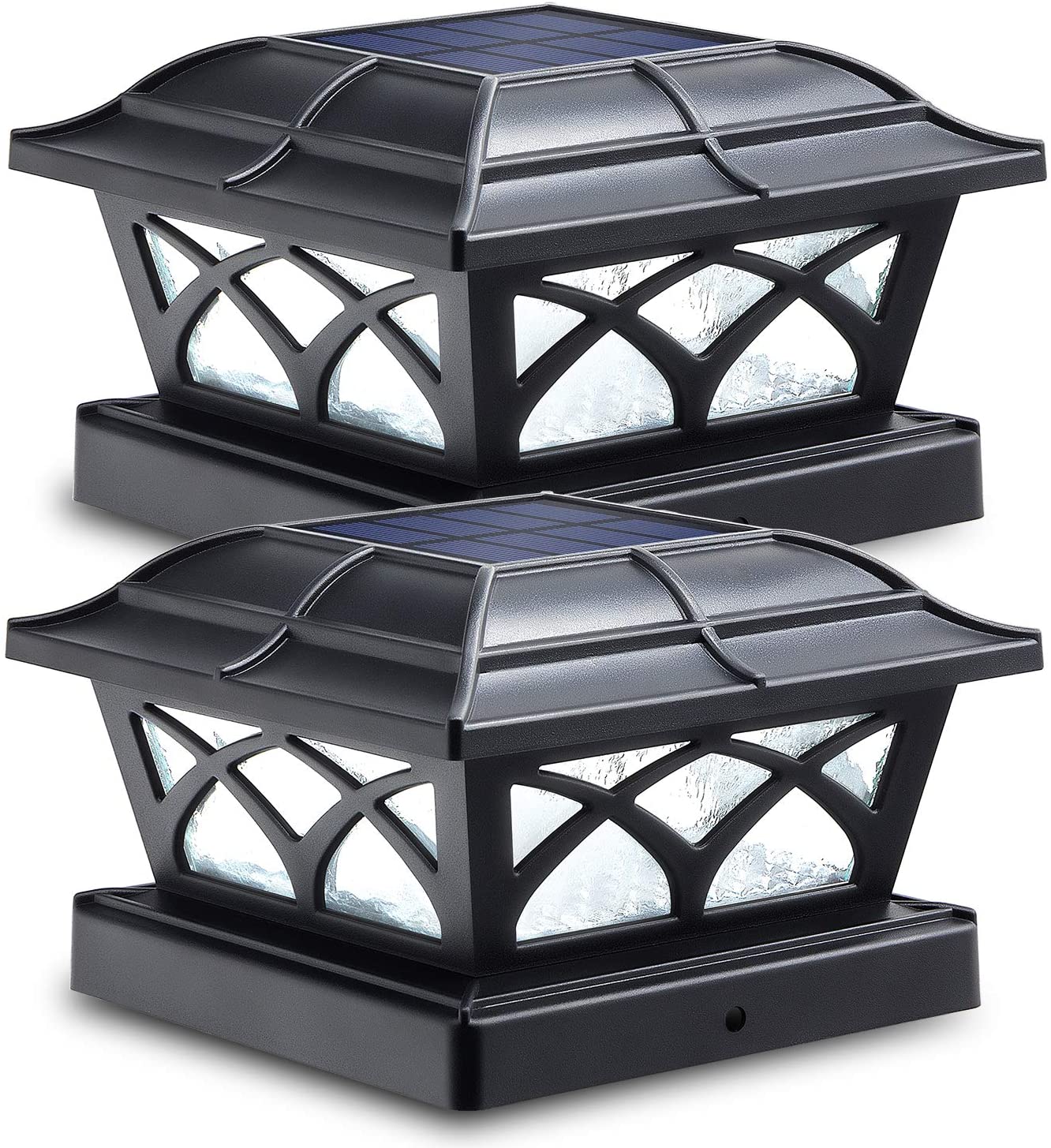 Siedinlar SD012B Solar Post Cap Lights Outdoor Glass Modes LEDs fo